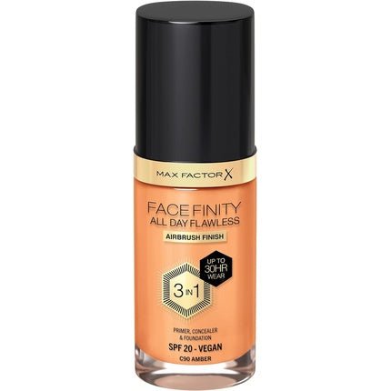 Max Factor Facefinity 3 - in - 1 All Day Flawless Liquid Foundation SPF 20 90 Amber 30ml - Maison des fragrances
