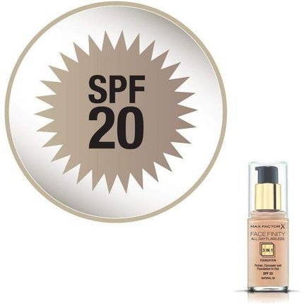 Max Factor Facefinity All Day Flawless 3 In 1 Foundation SPF 20 for Women 30ml - Maison des fragrances