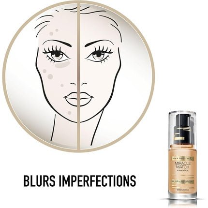 Max Factor Foundation Miracle Match 30ml Warm Almond 45 - Maison des fragrances