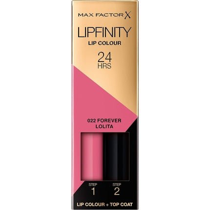 Max Factor Lipfinity Lip Colour Long - Lasting Lipstick With Permawear System 22 Forever Lolita 2.3ml + 1.9g - Maison des fragrances