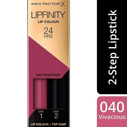 Max Factor Lipfinity Lip Colour Vivacious 40 Long - Lasting Lipstick - Maison des fragrances