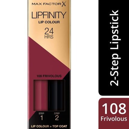 Max Factor Lipfinity Lipstick for Women 108 Frivolous 4g - Maison des fragrances