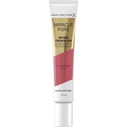 Max Factor Miracle Pure Cream Blush Matte Delicate Pink with Hyaluronic Acid & Squalene Lightweight Creamy Texture All Day Glow Fresh & Healthy Skin - Maison des fragrances