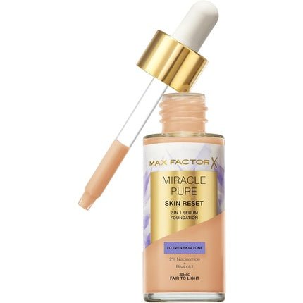 Max Factor Miracle Pure Foundation With Serum For Face 30 - 40 Fair To Light 30ml - Maison des fragrances