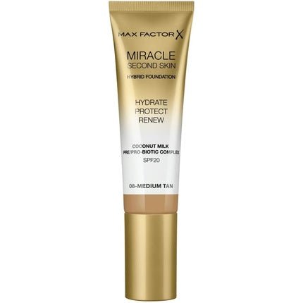 Max Factor Miracle Second Skin Hydrating Foundation Medium Tan 30ml - Maison des fragrances