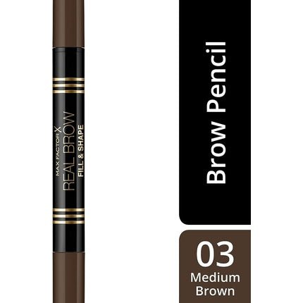 Max Factor Real Brow Fill & Shape Dual - Ended Eyebrow Pencil 03 Medium Brown 0.7g - Maison des fragrances