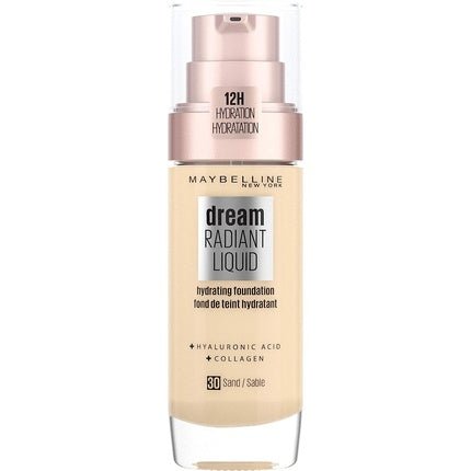 Maybelline Dream Radiant Liquid Hydrating Foundation with Hyaluronic Acid and Collagen 30 Sand - Maison des fragrances