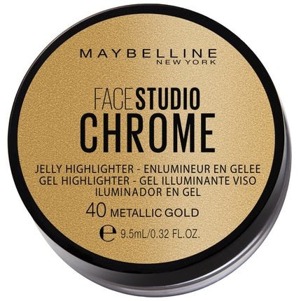 Maybelline Face Studio Chrome Jelly Highlighter 40 Metallic Gold - Maison des fragrances