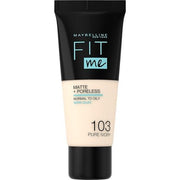 Maybelline Fit Me Foundation Matte and Poreless Full Coverage Blendable for Normal to Oily Skin 30ml 103 Pure Ivory - Maison des fragrances