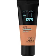 Maybelline Fit Me Foundation Matte & Poreless Full Coverage Blendable for Normal to Oily Skin 30ml 335 Classic Tan - Maison des fragrances