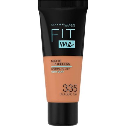 Maybelline Fit Me Foundation Matte & Poreless Full Coverage Blendable for Normal to Oily Skin 30ml 335 Classic Tan - Maison des fragrances