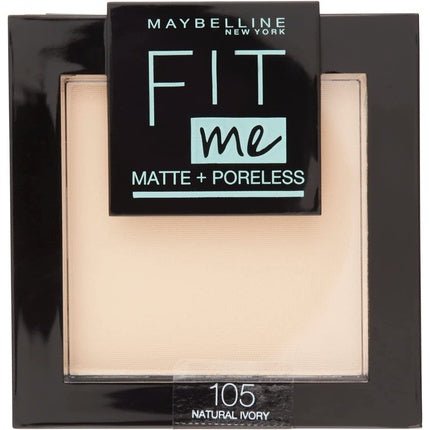 Maybelline Fit Me Matte Poreless Pressed Powder - 105 Natural Ivory, 9g - Maison des fragrances