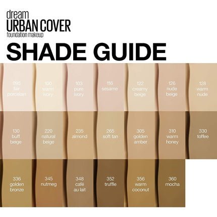 MAYBELLINE New York Dream Urban Cover Foundation 128 Warm Nude 30ml - Maison des fragrances