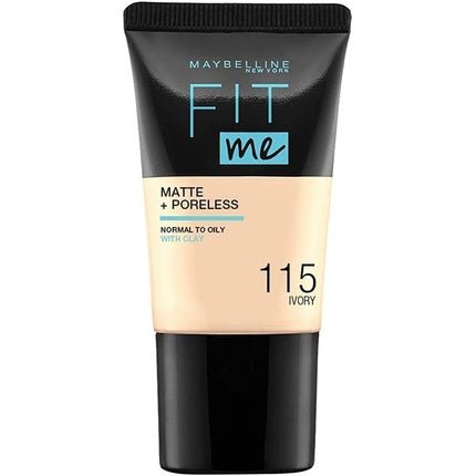 Maybelline New York Fit Me Matte & Poreless Fluid Foundation for Normal to Oily Skin 18ml 115 Ivory - Maison des fragrances