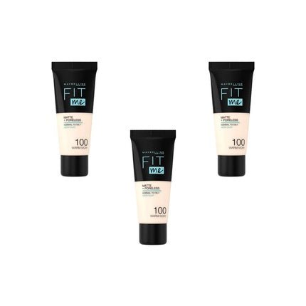 Maybelline New York Fit Me Matte & Poreless Foundation 100 Warm Ivory 30ml - Maison des fragrances