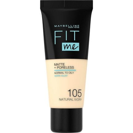 Maybelline New York Fit Me Matte & Poreless Foundation 105 Natural Ivory 30ml - Maison des fragrances