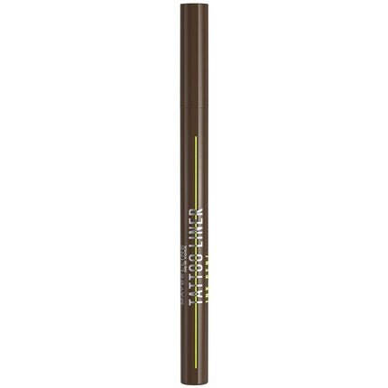 Maybelline New York Liquid Eyeliner Waterproof Smudge - proof and Long - lasting Vegan Tattoo Liner Ink Eyeliner No. 882 Pitch Brown 1ml - Maison des fragrances