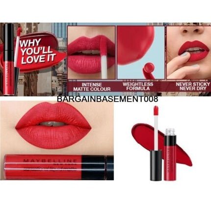 Maybelline New York Liquid Lipstick Matte Finish Sensational 03 Flush It Red - Maison des fragrances