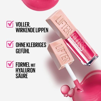Maybelline New York Shiny Lip Gloss for Fuller Looking Lips Moisturizing with Hyaluronic Acid Lifter Gloss Candy Drop Color: No. 022 Peach Ring 5.4ml - Maison des fragrances