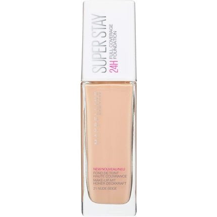 Maybelline New York Superstay 24 Hour Longlasting Foundation Lightweight Feel Water and Transfer Resistant 30ml Shade 21 Nude Beige - Maison des fragrances