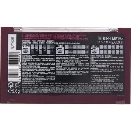 Maybelline New York, The Burgundy Bar Eyeshadow Palette 12 colors - Maison des fragrances