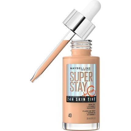 Maybelline Super Stay Skin Tint Foundation with Vitamin C Long - Lasting up to 24H Vegan Formula Shade 40 30ml - Maison des fragrances
