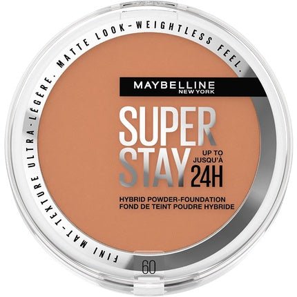 Maybelline SuperStay 24H Hybrid Powder Foundation 60 Shade Medium to Full Coverage 9g - Maison des fragrances