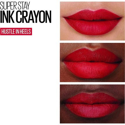 Maybelline Superstay Matte Ink Crayon Longlasting Red Lipstick with Precision Applicator 45 Hustle In Heels 1 Count - Maison des fragrances