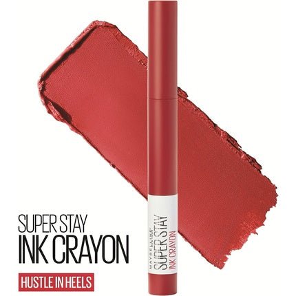 Maybelline Superstay Matte Ink Crayon Longlasting Red Lipstick with Precision Applicator 45 Hustle In Heels 1 Count - Maison des fragrances