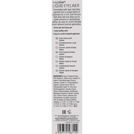 Megaliner Liquid Eyeliner Pynny with Brush Black 3.5ml - Maison des fragrances
