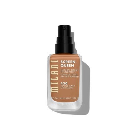 Milani Screen Queen Liquid Foundation Makeup with Digital Bluelight Filter Technology 1 Fl Oz 430 Toasted Tawny - Maison des fragrances