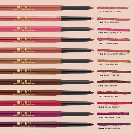 Milani Understatement Lipliner Pencil Highly Pigmented Retractable Soft Lip Liner 1 Pencil Nude Entrance - Maison des fragrances