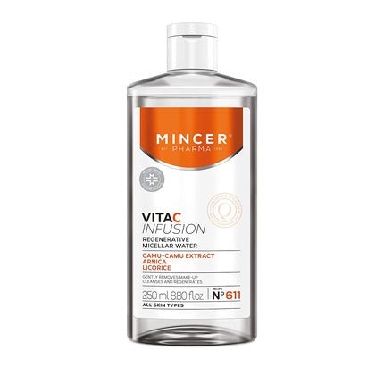 Mincer Pharma Vita C Infusion Regenerating Micellar Water Makeup Remover with Camu - Camu Extract, Arnica, and Licorice 250ml - Maison des fragrances