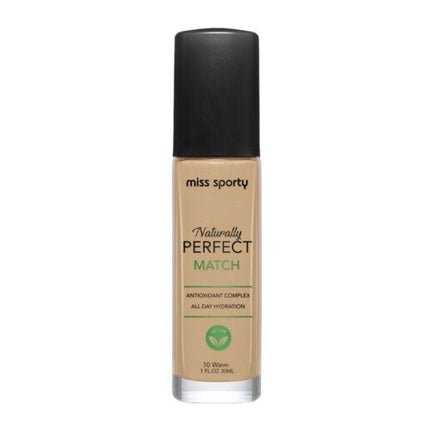 Miss Sporty Naturally Perfect Match Foundation 10 Warm 30ml - Maison des fragrances