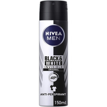 NIVEA MEN Invisible for Black & White Original Deodorant 0% Alcohol Aerosol Spray 150ml Nivea