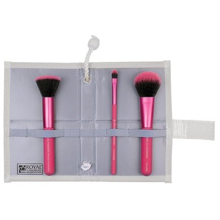 MODA Complexion Perfection 4 Piece Makeup Brush Flip Kit Pink - Maison des fragrances