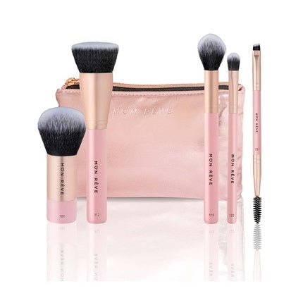 Mon Reve Essential 5 Brush Set Face And Eyes Brush Pouch - Maison des fragrances