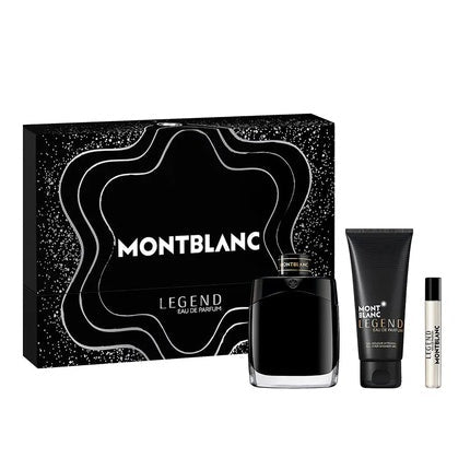 Mont Blanc Legend Eau De Parfum Spray Set - 100ml Spray, 75ml Miniature, 100ml Shower Gel - Maison des fragrances