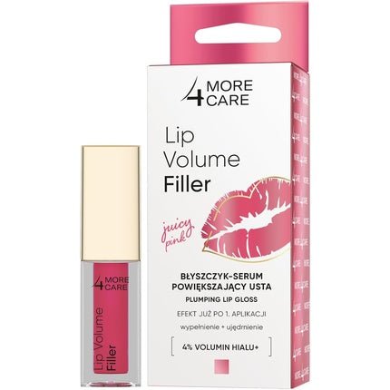 More4care Lip Volume Filler Gloss - Serum Enhancing Lips Juicy Pink 4.8g - Maison des fragrances