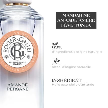 Roger & Gallet Persian Almond Perfumed Beneficial Water Eau de Toilette (EDT) Mixte 98ml