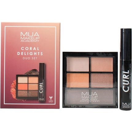 MUA Coral Delights Set 6 Shade Palette and Curl Mascara - Maison des fragrances