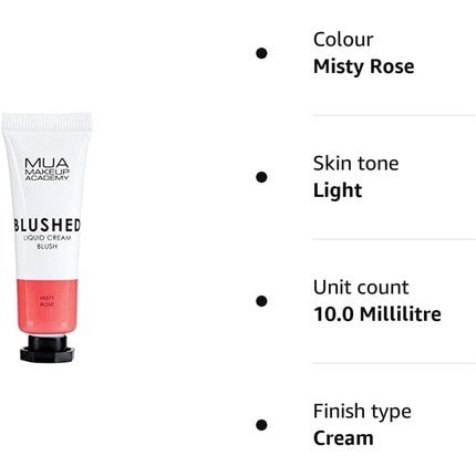 MUA Make Up Academy Blushed Liquid Cream Blusher Cosmetics Misty Rose - Maison des fragrances