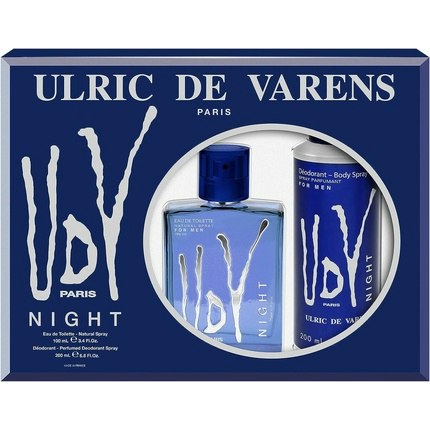 Men's 2-Piece Coffret Ulric de Varens Night: Eau de Toilette Spray 100ml + Parfum d Deodorant Spray 200ml Ulric De Varens