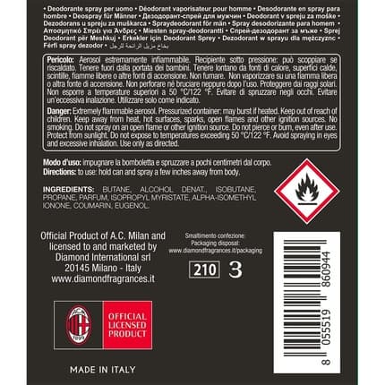 A.C. Milan AC Milan Deodorant Déodorant (Déo) Mixte 150ml