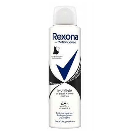 Rexona Invisible Black & White Antiperspirant Déodorant (Déo) Femme 150ml