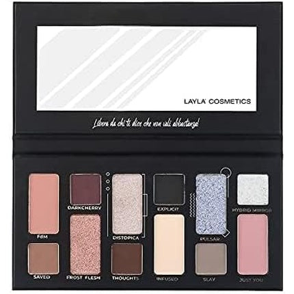 Layla Cosmetics Freevola Palette 12 Eyeshadows - 8 Matte, 3 Buttershine, 1 Butterspark