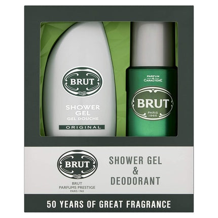 Brut Deodorant Spray and Shower Gel Gift Set 200ml Original Maison des fragrances