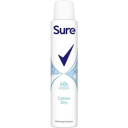 Sure Cotton Dry Anti-Perspirant Aerosol Deodorant for Women 48-Hour Sweat and Odor Protection 200ml Fresh Sure