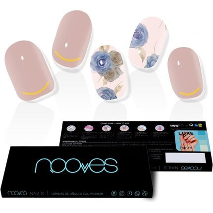 Nail Gel Films Elegant Floral Premium Luxe Metallic 20 Units - Maison des fragrances