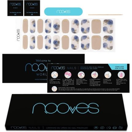 Nail Gel Films Elegant Floral Premium Luxe Metallic 20 Units - Maison des fragrances